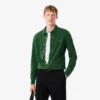 Slim fit-skjorte i bomullspiqué for menn