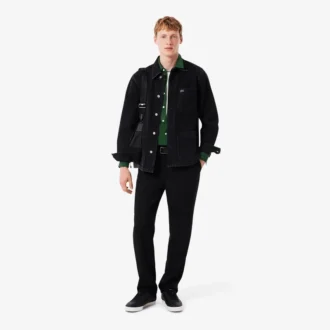 Slim fit-skjorte i bomullspiqué for menn