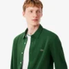 Slim fit-skjorte i bomullspiqué for menn