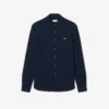 Slim fit-skjorte i bomullspiqué for menn