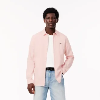 Slim fit-skjorte i stretchpoplin for menn