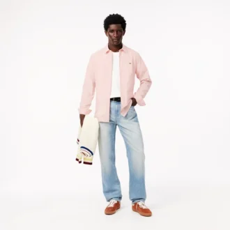 Slim fit-skjorte i stretchpoplin for menn