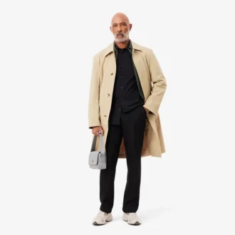 Slim fit-skjorte i stretchpoplin for menn