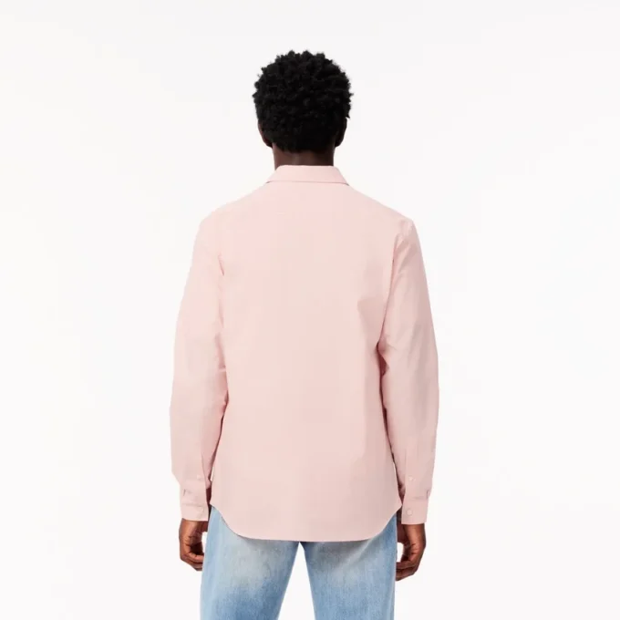 Slim fit-skjorte i stretchpoplin for menn