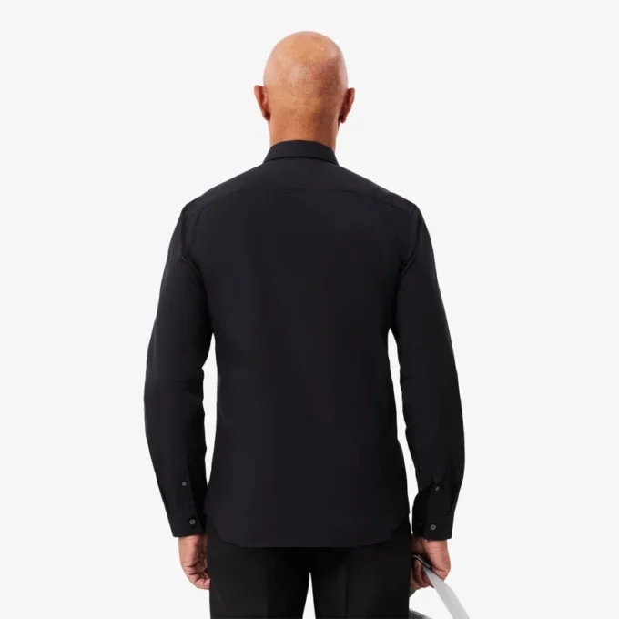 Slim fit-skjorte i stretchpoplin for menn