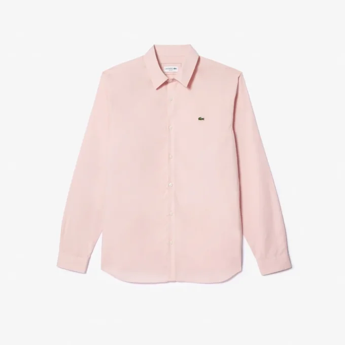Slim fit-skjorte i stretchpoplin for menn