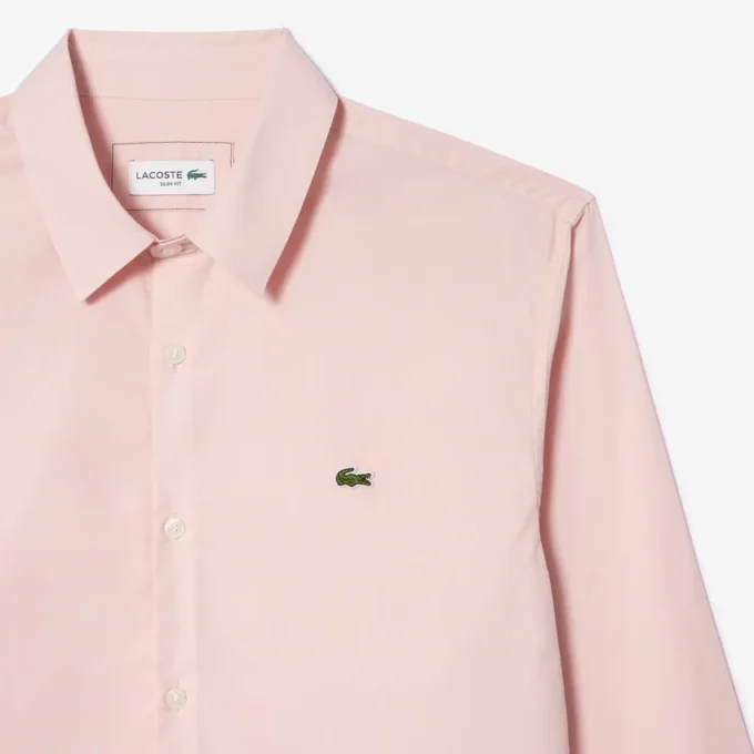Slim fit-skjorte i stretchpoplin for menn