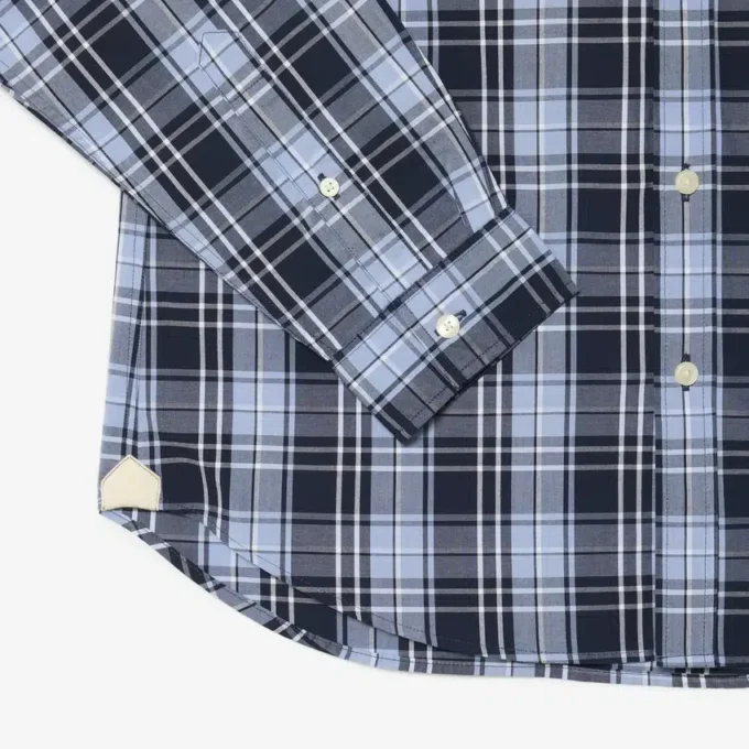 Slim fit-skjorte i stretchpoplin med gingham-mønster