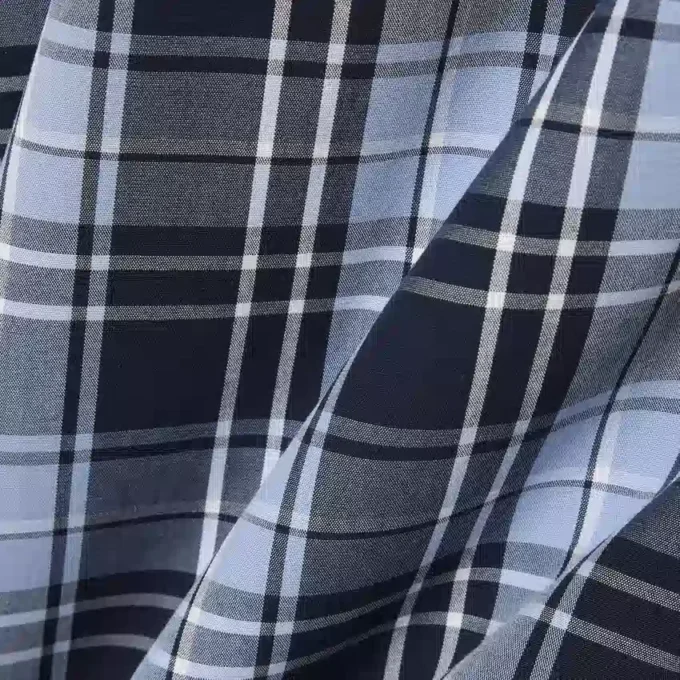 Slim fit-skjorte i stretchpoplin med gingham-mønster