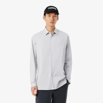 Slim Fit-skjorte i stripet stretch-poplin