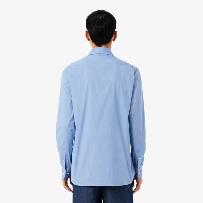 Slim Fit-skjorte i stripet stretch-poplin