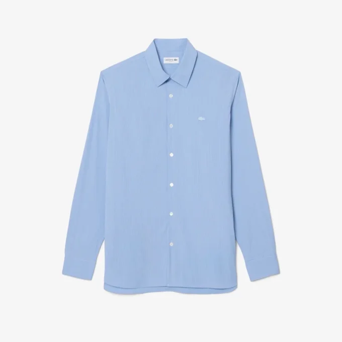Slim Fit-skjorte i stripet stretch-poplin