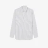 Slim Fit-skjorte i stripet stretch-poplin
