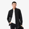 Slim fit-skjorte med knapper i stretch for menn