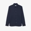 Slim fit-skjorte med knapper i stretch for menn