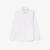 Slim fit-skjorte med knapper i stretch for menn