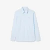 Slim fit-skjorte med knapper i stretch for menn