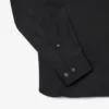 Slim fit-skjorte med knapper i stretch for menn