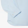 Slim fit-skjorte med knapper i stretch for menn