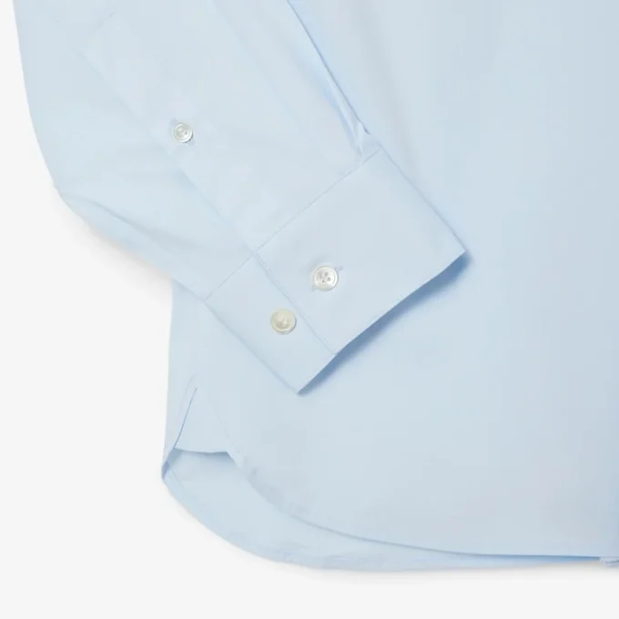 Slim fit-skjorte med knapper i stretch for menn