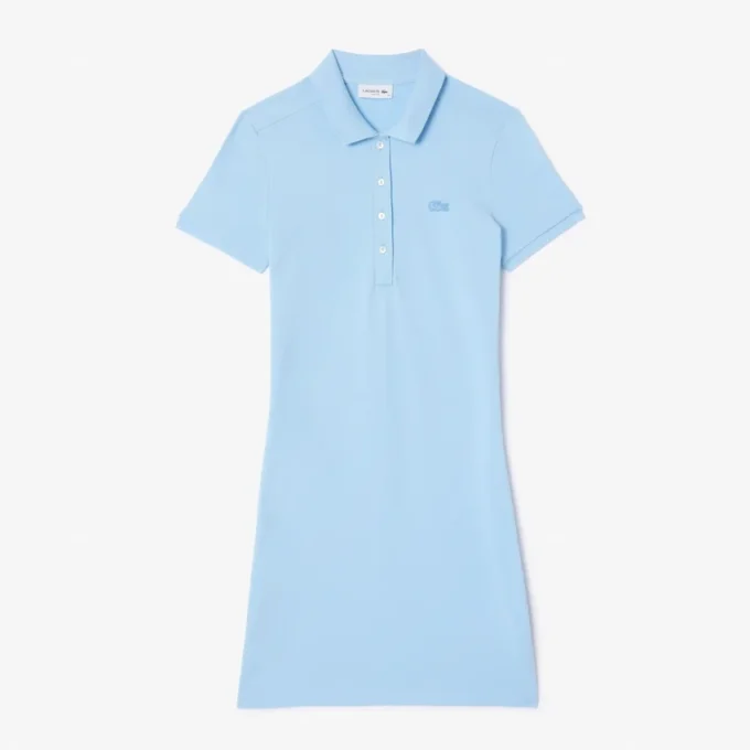 Slim fit stretch mini piqué-kjole for kvinner