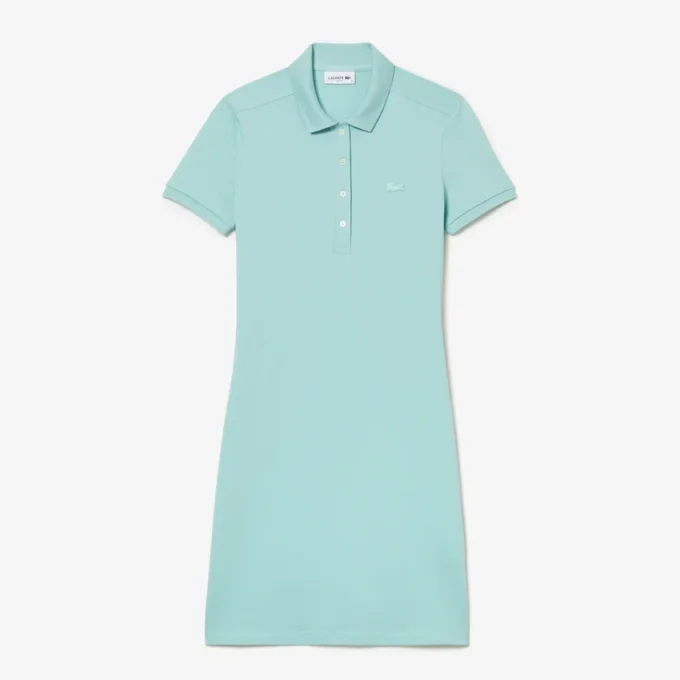 Slim fit stretch mini piqué-kjole for kvinner