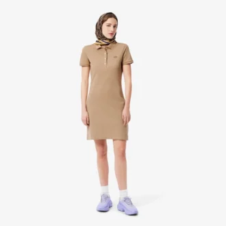 Slim fit stretch mini piqué-kjole for kvinner