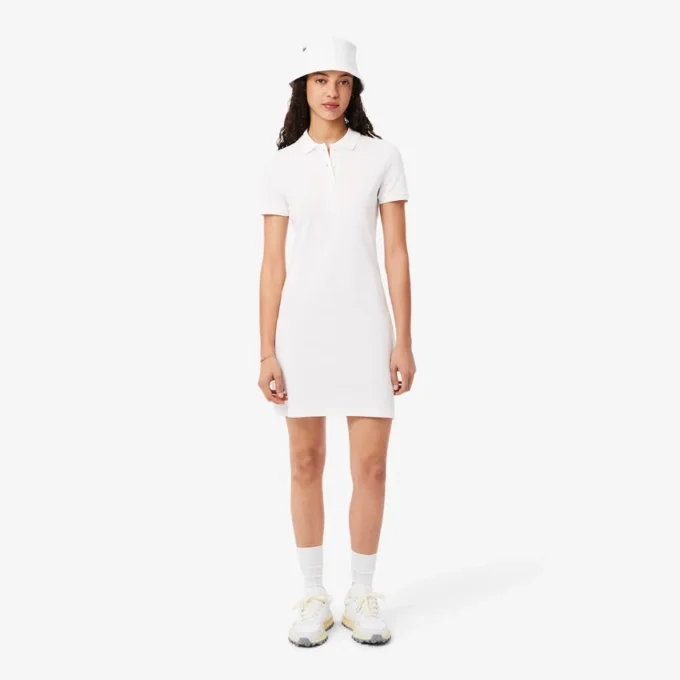 Slim fit stretch mini piqué-kjole for kvinner