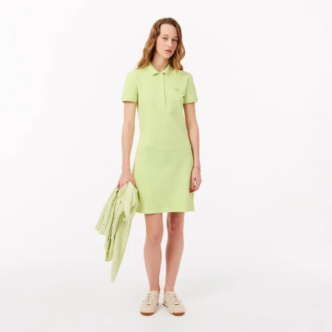 Slim fit stretch mini piqué-kjole for kvinner
