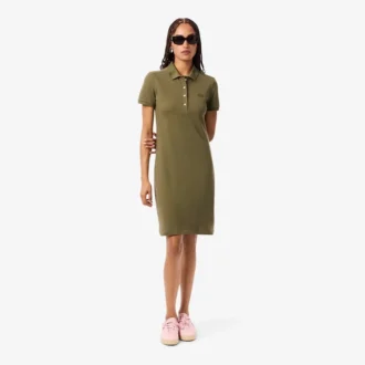 Slim fit stretch mini piqué-kjole for kvinner