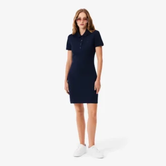 Slim fit stretch mini piqué-kjole for kvinner