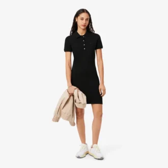 Slim fit stretch mini piqué-kjole for kvinner