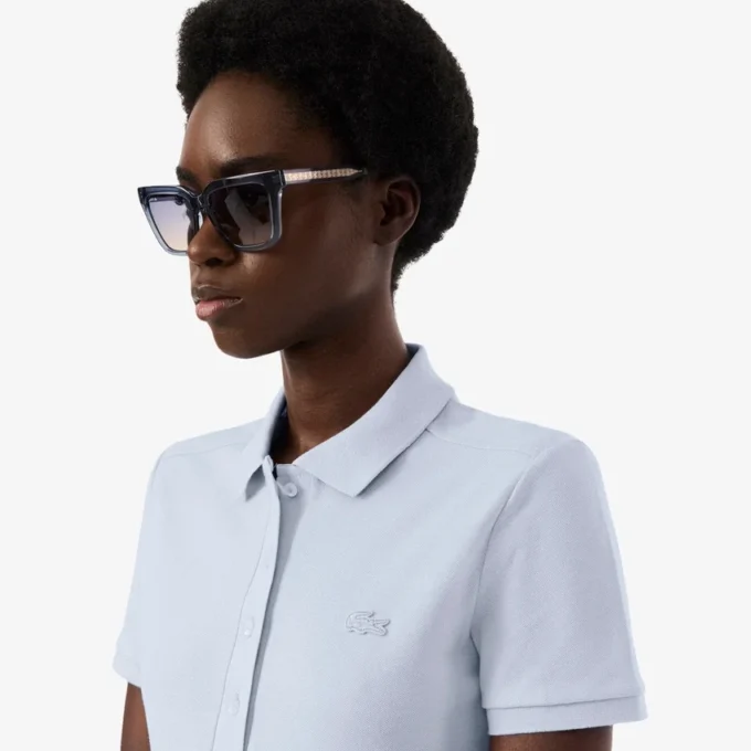 Slim fit stretch mini piqué-kjole for kvinner