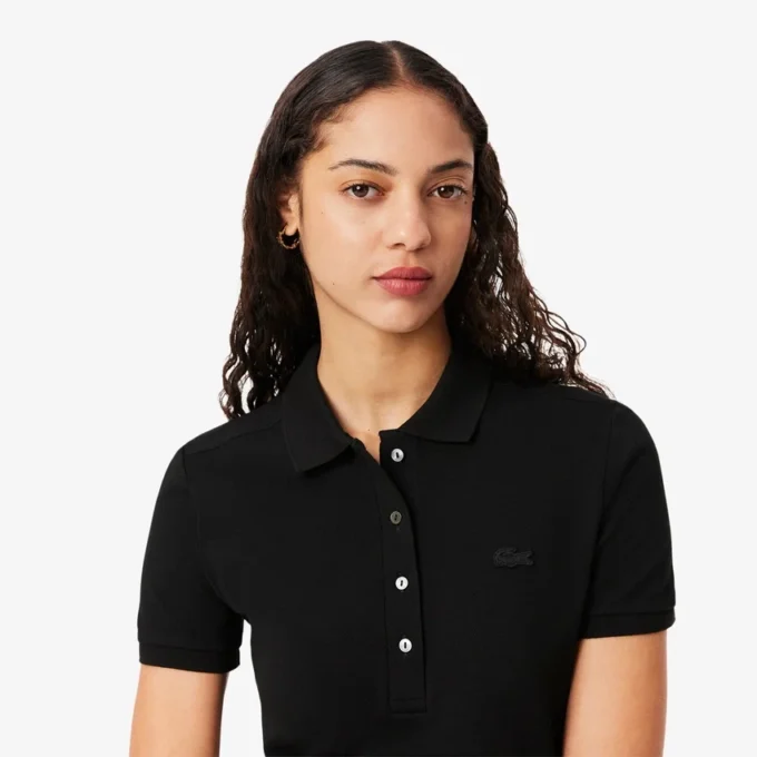 Slim fit stretch mini piqué-kjole for kvinner
