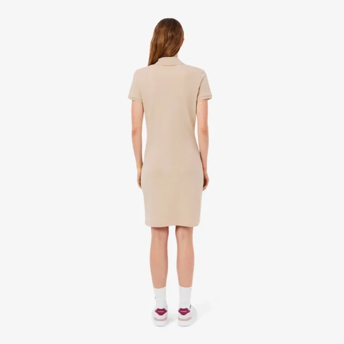 Slim fit stretch mini piqué-kjole for kvinner