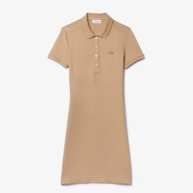 Slim fit stretch mini piqué-kjole for kvinner