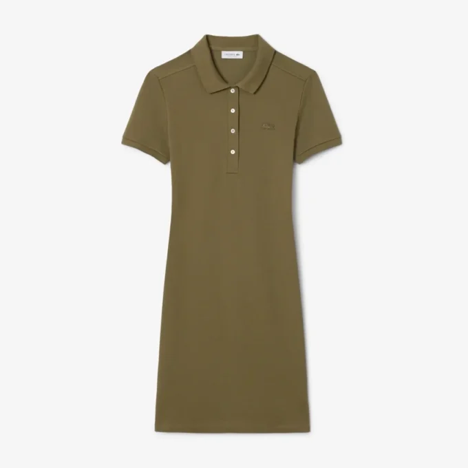 Slim fit stretch mini piqué-kjole for kvinner