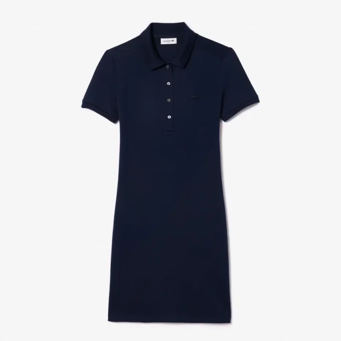 Slim fit stretch mini piqué-kjole for kvinner