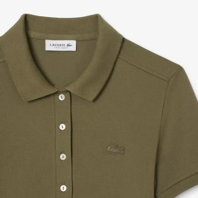 Slim fit stretch mini piqué-kjole for kvinner