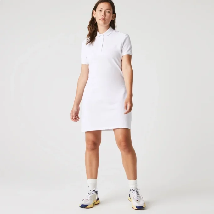 Slim fit stretch mini piqué-kjole for kvinner