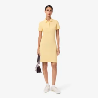 Slim fit stretch minipiqua-pologenser for kvinner