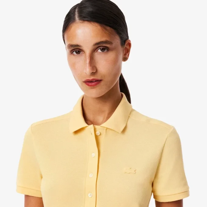 Slim fit stretch minipiqua-pologenser for kvinner