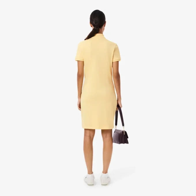 Slim fit stretch minipiqua-pologenser for kvinner