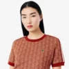 Slim fit-T-skjorte med monogram for kvinner