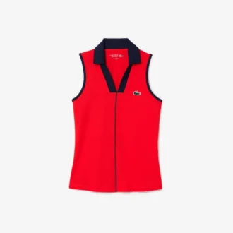 Slim fit Ultra Dry ermeløs tennis-poloskjorte for kvinner