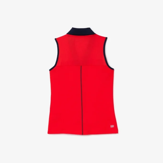 Slim fit Ultra Dry ermeløs tennis-poloskjorte for kvinner