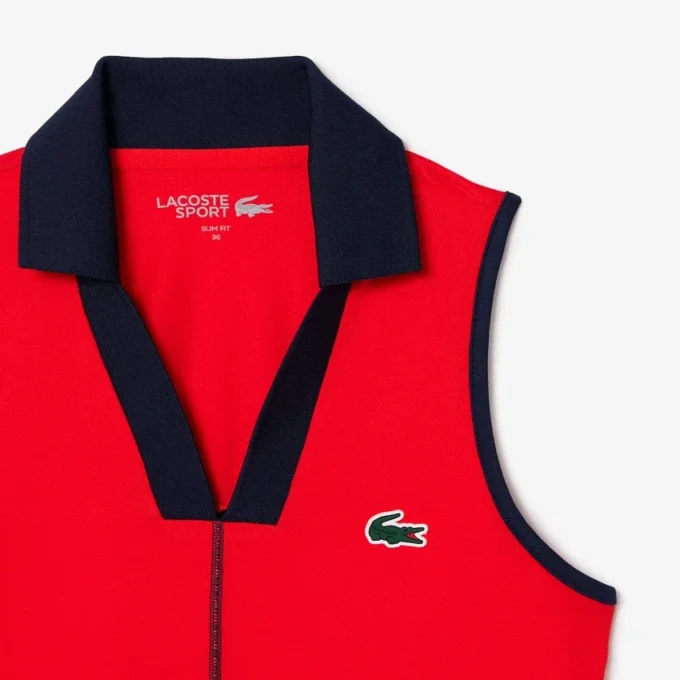 Slim fit Ultra Dry ermeløs tennis-poloskjorte for kvinner