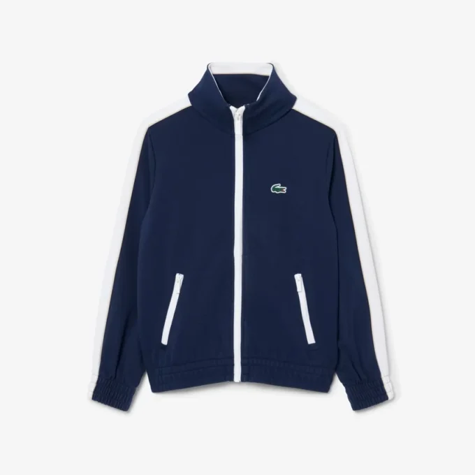 Sport-sweatshirt i interlock-piqué med glidelås