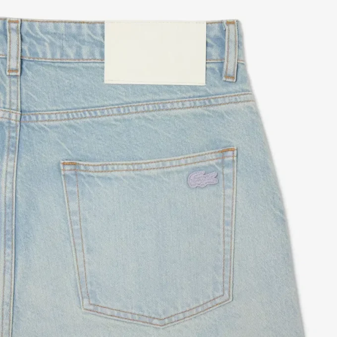 Straight fit-jeans for menn med landskapsmotiv
