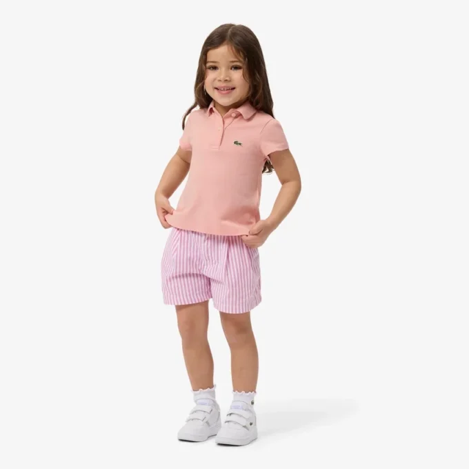 Stretch-bermudashorts i stripet oxford